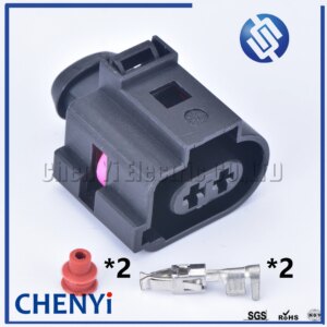 1 set 2 pin 3.5mm female auto sensor wiring harness plug 1J0973722A CAR electrical waterproof horn plug 1J0 973 722 A
