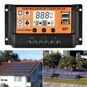 10A/20A/30A/40A/50A/100A Auto Solar Charge Controller Dual USB USB 12V24V Regulator Voltage Panel Solar Power LCD Charger D F3X5