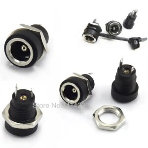 10PCS/LOT DC-022B All-Copper Material DC Power Supply Jack Socket Female Panel Mount Connector 5.5mm 2.1mm With a Waterproof Cap