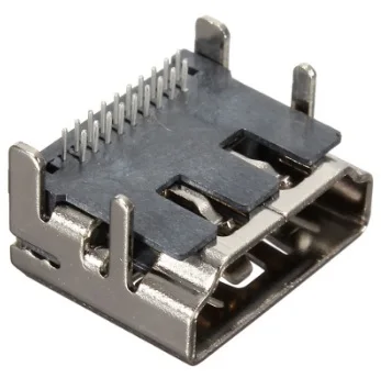 10pcs HDMI connector Female 19pin Socket 19Pin through hole Right angle PCB Rohs