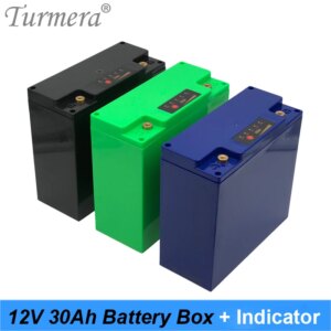 12V 30Ah Battery Box Storage Case with Capacity Indicator Build 48Piece 18650 Battery for Uninterrupted Power Supply 12V Turmera