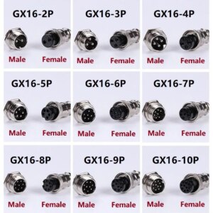 1PC Gx16 Male/Female Aviation Connector 2Pin 3Pin 4Pin 5Pin 6Pin 7Pin 8Pin 9Pin 10Pin Circular Socket