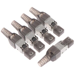 1Pc Tool-Free Shielded RJ45 Cat 7 Termination Plug Connector Modular 22-26AWG