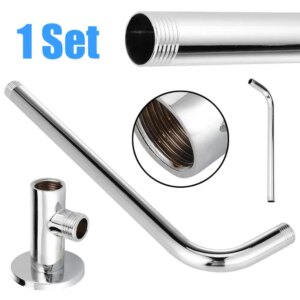 1set Wall Mounted Shower Head Arms Stainless Steel Shower Head Extension Arm Shower Holder for Hotel Home Bathroom Accessories