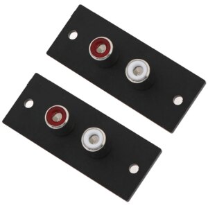 2pcs 2 Way Copper core RCA Terminal Wall Panel Plate Input Phono Chassis Socket Audio AV Adapter