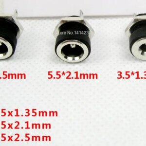 3A 12v for DC Power Jack Socket Female Panel Mount Connector 5.5 mm x 2.1mm / 5.5 mm x 2.5mm / 3.5 mm x 1.35mm Plug Adapter Cap