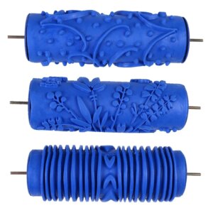 3D rubber wall decorative painting roller patterned roller wall decoration tools without handle grip