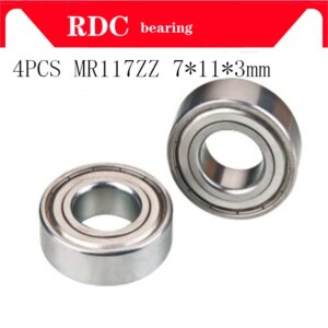 4PCS ABEC-5 MR117ZZ MR117Z MR117 ZZ 7*11*3 mm 7x11x3 mm MiniatureThin Wall High quality Deep Groove Ball Bearing