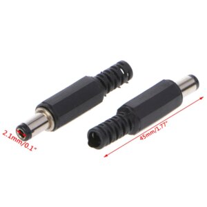 5/10pcs/pack Black DC Power Plug 5.5 X 2.1 Mm For Welding Line Black DC Power Male Plug Jack Adapter