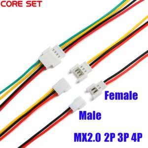 5Pcs MX2.0 2.0mm Wire Cable Connector MX Plug Male & Female 3.7v Battery Charging Cable 15CM Aerial Docking 2P 3P 4P