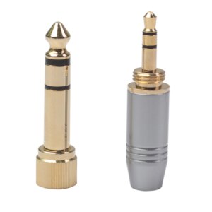 6.35mm Male to 3.5mm Female Plug with 3.5mm Screw Jack Headphone Audio Adapter Audio Video Cable Adapter Locking Cable