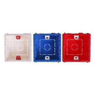 Atlectric Adjustable Mounting Junction Box Internal Cassette 86 Type Switch Socket White Red Blue Wiring Back Box