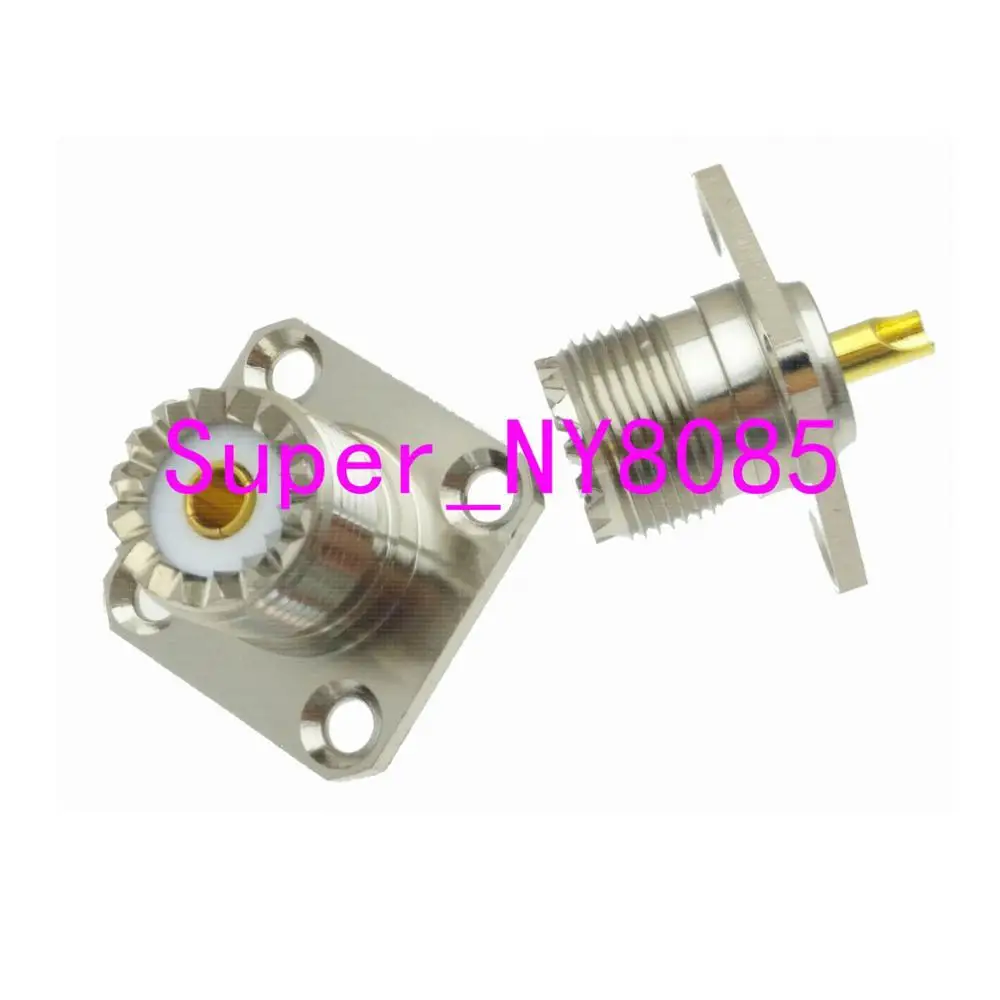 Connector UHF SO239 female jack 4-holes flange solder cup Panel mount