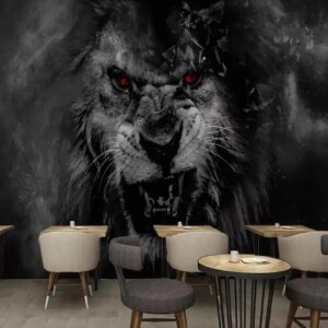 Customized large-scale 3D mural modern simple bar lion cargo background wall painting wallpaper