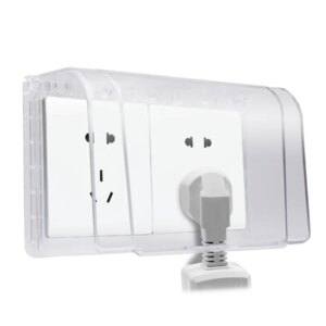 Double 86 type socket waterproof box bathroom two heightened paste type waterproof cover bathroom protection splash box