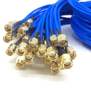 JX connector 1pcs SMA to SMA connector straight RF Coaxial cable SMA male to SMA male RG405 086 cable Blue skin adapter
