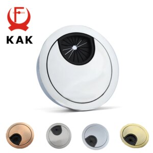 KAK Zinc Alloy Desk Wire Hole Cover Base Computer Grommet Table Cable Outlet Port Surface Line Box Organizer Furniture Hardware