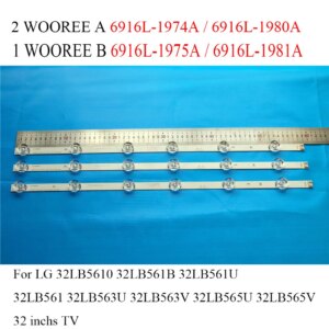 LED Backlight Strip For LG 32LF5610 32LB561B 32LB563U 32LB565U WOOREE A B LED Light Bars For LG 32 inchs TV Screen LED Strips