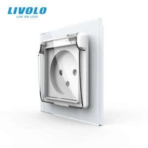 Livolo Israel Standard Power Socket,Crystal Glass Panel, 16A plug with Waterproof Cover,3pins plug