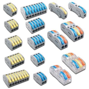 Mini Fast Wire Cable Connectors Universal Compact Conductor Spring Splicing Wiring Connector Push-in Terminal Block SPL-2/3 212