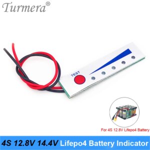 Turmera 4S 12.8V 14.4V 32700 32650 Lifepo4 Battery Capacity Indicator Module Display Electric Vehicle Battery Power Tester Use