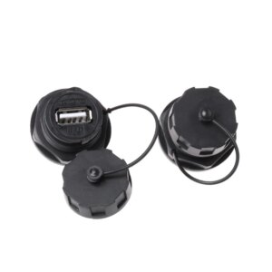 USB Female Socket Plug Panel Mount Adapter Waterproof Connector IPL7 With Cap