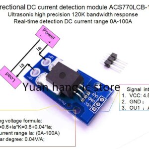 Unidirectional DC current sensor module ACS770LCB-100U ACS770LCB 100U ACS770 120 kHz bandwidth DC:0 ~ 100A 0.04V/1A