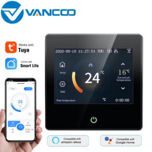 Vancoo WiFi Tuya Smart Thermostat 220V Electric Heating/Gas Boiler/Water Heating Temperature Controller with Alexa Google Home