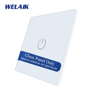 WELAIK-1 Brand Free Shipping EU 1Gang Crystal Glass Panel Only 1 Frame Not Touch Switch Glass Panel A191W1
