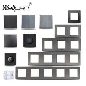 Wallpad S6 Silver Aluminum LED Wall Light Switch 1 2 3 4 Gang Intermediate Water Heater AC DP 2P Switch DIY Free Combination