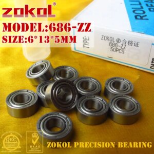 ZOKOL 686ZZ bearing 686 ZZ P5Z4 686zz Miniature Deep Groove ball bearing 6*13*5/4/3.5mm
