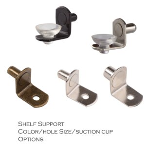 adjustable diameter 5 6 8 mm shelf support Iron material Nickel Bronze Black color options metal shelf pin with silicon cup pad