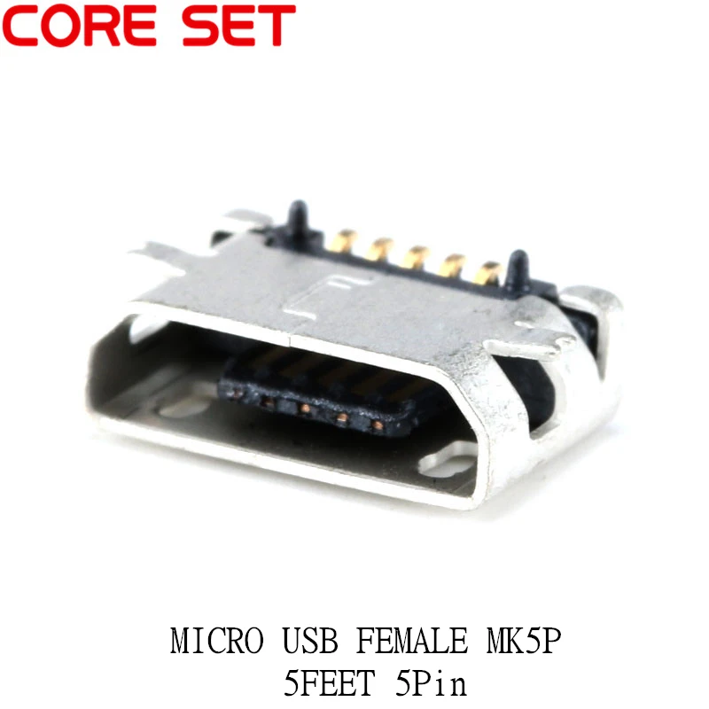 100PCS Micro USB Socket MK5P MINIUSB Female 5 Pin SMD DIP Connector