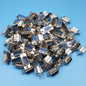 100Pcs D-SUB DB9 Male RS232 Serial Port 2 Row 9Pin Wire Solder Type Plug Connector