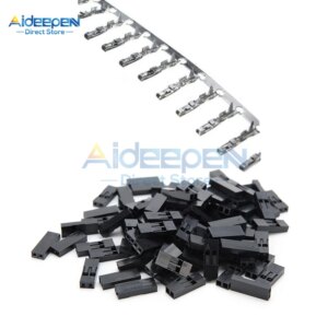 100Pcs/set 1 Pin 2 Pin 2.54mm Male/Female Dupont Jumper Wire Cable Connector Terminal With Black Plastic Housing Case Shell Box