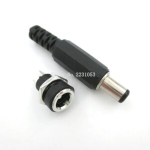 10PCS 5Pair DC Power Connector pin 2.5x5.5mm Female Plug Jack + Male Plug Jack Socket Adapter DC-022B 5.5*2.5mm