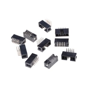 10pcs 2.54mm Double-spaced Pin Male IDC Socket Box Header Connector DC3 10 Pin 2x5Pin Right Angle Double Row Pitch High Quality
