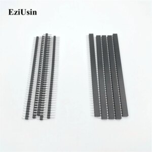 10pcs 5 pairs 40 Pin 1x40 Single Row Male and Female 2.0 Breakable Pin Header PCB JST Connector Strip for Arduino Black 2.0mm