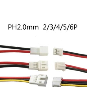 10pcs/ 5female+5male PH2.0mm Micro JST PH 2.0 2P 3P 4P 5P 6pin Male Female Plug Connector With Wire Cables 200mm 20cm Battery
