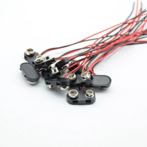 10pcs/5pcs T type 9V Battery Snap Connector clip Lead Wires holder Line length 15CM
