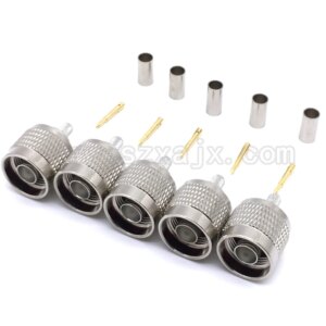10pcs N type RF Coaxial Connector 50-3 N-Type Male Connector Crimp for RG58 RG142 RG400 LMR195 cable free shipping