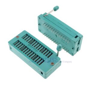 10pcs Test IC DIP ZIF ZIP Socket 28 Pin Pitch 2.54 mm Universial Dual Row Spacing 15.24 mm 0.6" Gold plate 2x14 28 Position Grid