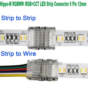 10pcs/lot 6Pin RGBCCT LED Strip Connector Strip to Wire Strip to Strip Terminal for IP20 IP65 Waterproof 12mm RGB+CCT LED Strip