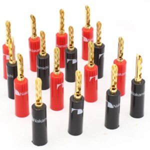 16pieces High quality Nakamichi 24k gold plated BFA 4mm Banana Plug hifi Speaker cable Connector