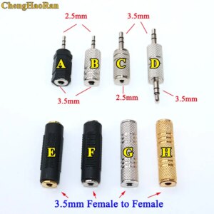 1PCS 2.5mm/3.5mm Female To Female Audio Adapter Connector Coupler Stereo F/F Extension Audio plug Converter Male to female