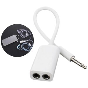 1Pce Dual Audio Line 3.5 mm Headset Jack Headphone Earphone Audio Cable Y Splitter Adapter Lovers Earphone Cord for Phone MP3 MP
