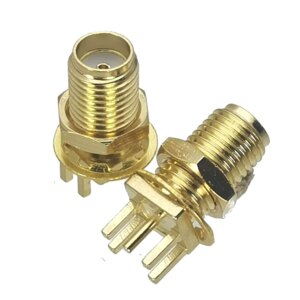 1Pcs Connector SMA Female jack Bulkhead Nut Solder PCB Clip edge Mount RF Adapter Coaxial High Quanlity