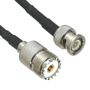 1Pcs RG58 Cable UHF SO239 Female Jack to BNC Male Plug Connector RF Coaxial Straight 4inch~5M