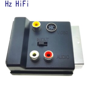 1Pcs Scart Adaptor AV Block to 3RCA JACK Phono Composite S-Video with in/out Switch Scart Adaptor AV Block