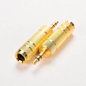 1pc 3.5 Plug To 6.35 Jack Stereo Speaker Audio Adapter Converter 3.5mm Male To 6.5mm Female Adapter For Mobile Phone PC Notebook